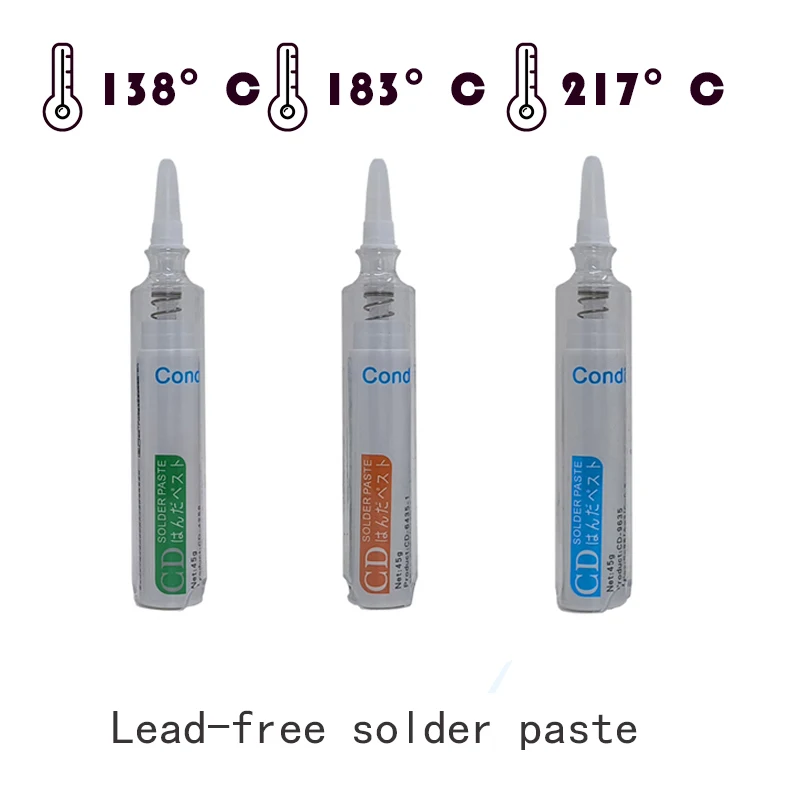 45g Lead-free Tin Solder Paste Low Medium and High Temperature Solder Paste SMT Chip LED Welding Flux for Soldering CPU Tin