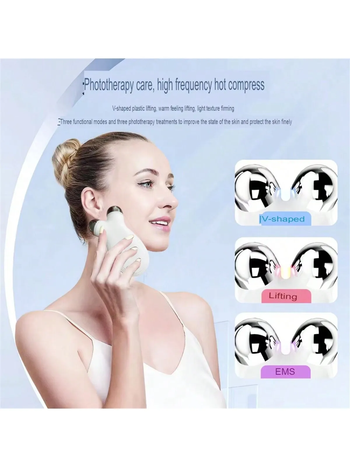 EMS Facial Massager Roller V-Face Lifting Machine Skin Rejuvenation Anti-Wrinkle Beauty Device