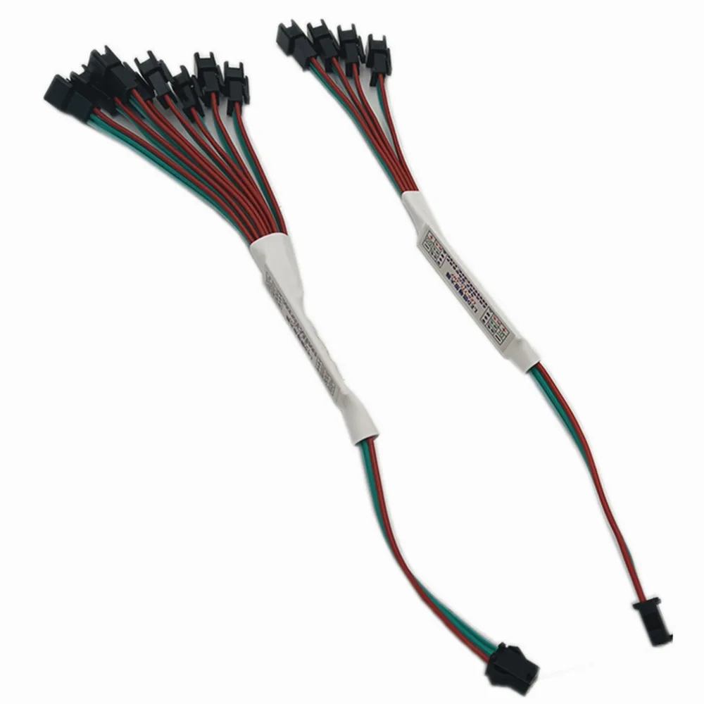 Mini Signal Amplifier Repeater for WS2812B WS2811 16703 SK6812 3Pin RGBIC Addressable LED Strip String Module 1 TO 4/8 5-24V