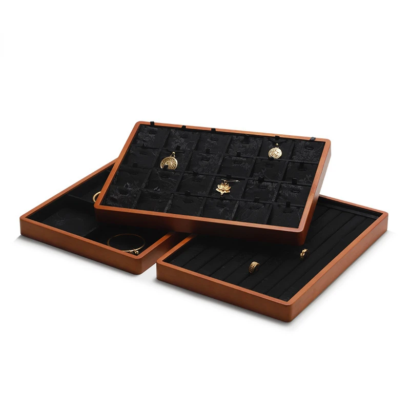 Superior solid wood ring necklace bracelet bracelet display tray jewelry tray