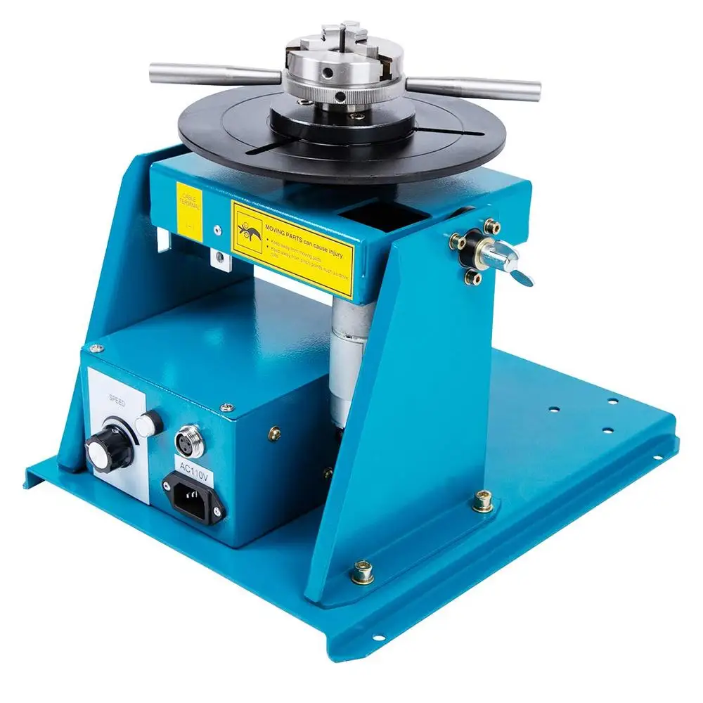 DC24V 15W Rotary Welding Positioner Turntable Table High Precision Cutting Grinding Assembly 90º Tilt Angle KC-65 or KC-80 Chuck