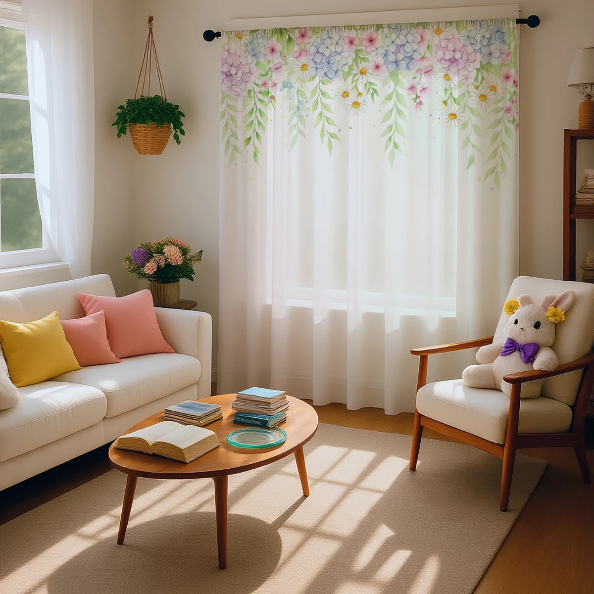 Gorden Transparan Motif Bunga - Curtain Sheer Voile ulasan dan harga