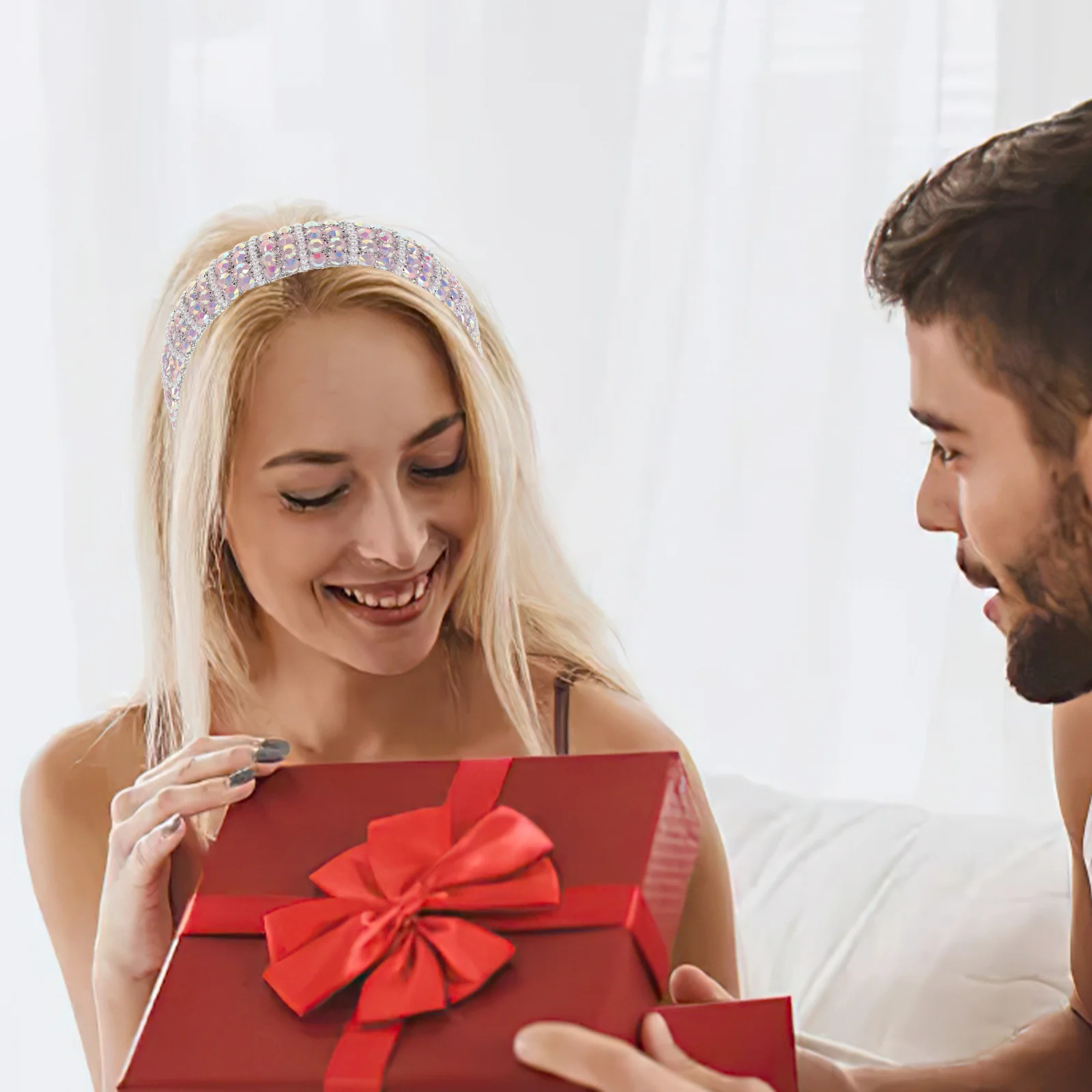 

Повязка на голову со стразами для женщин, широкая полоса, элегантные нарядные повязки на голову для коротких вьющихся волнистых волос, уход за лицом, тренировки, укладки