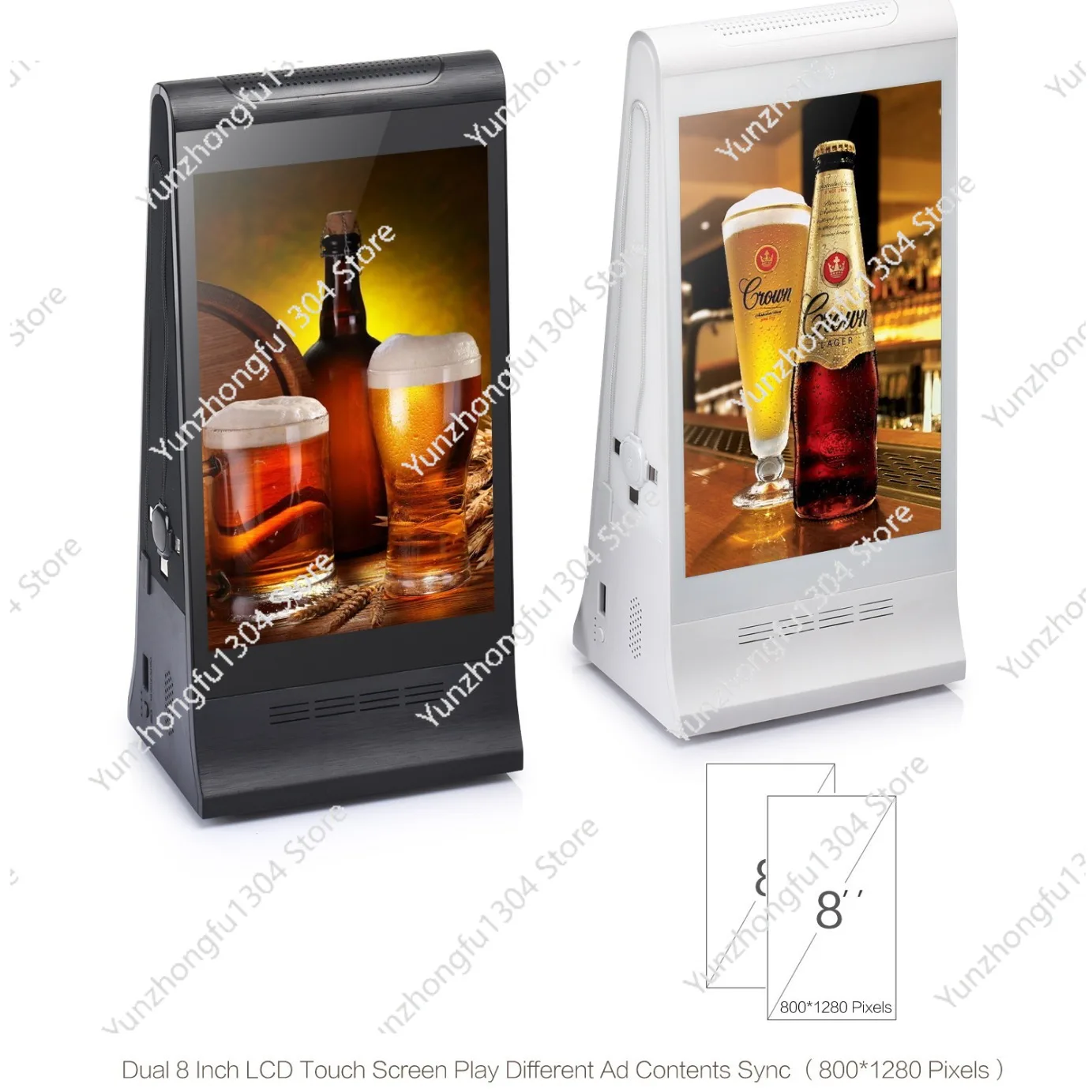 FYD-868P Smart Android 7.1 تشغيل إعلان طلب المكالمات الكل في واحد مطعم شحن آلة الإعلان على الوجهين