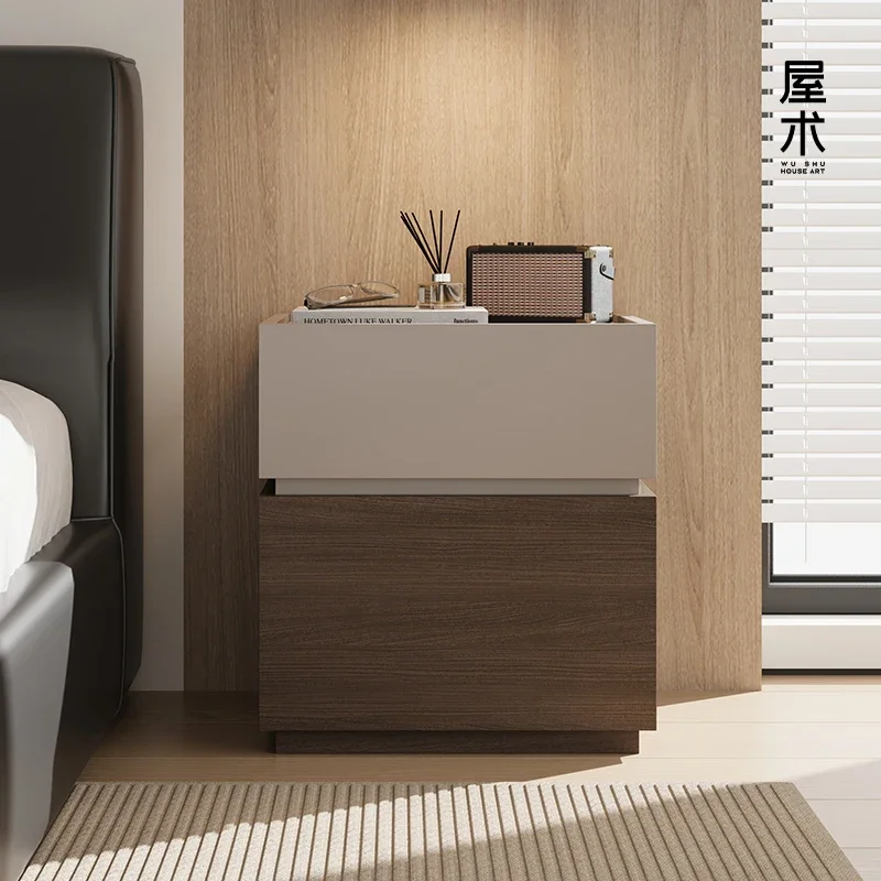 

European Brown Unique Nightstands Safe Oak Wood Storage Bedroom Nightstands Bedsides Modern Salon Mesita De Noche Home Furniture