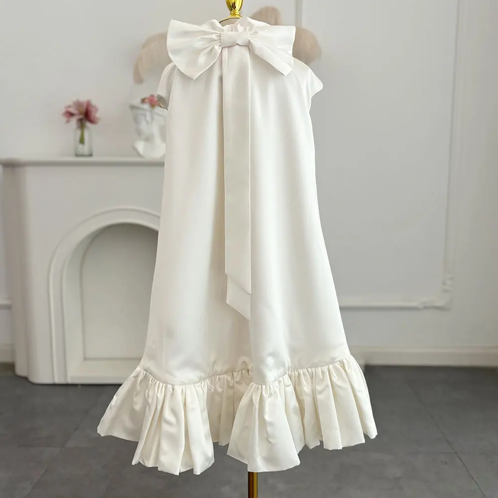 Vestido blanco de lujo de princesa árabe para niña, traje de noche para boda, cumpleaños, fiesta de primera comunión, J296, 2024