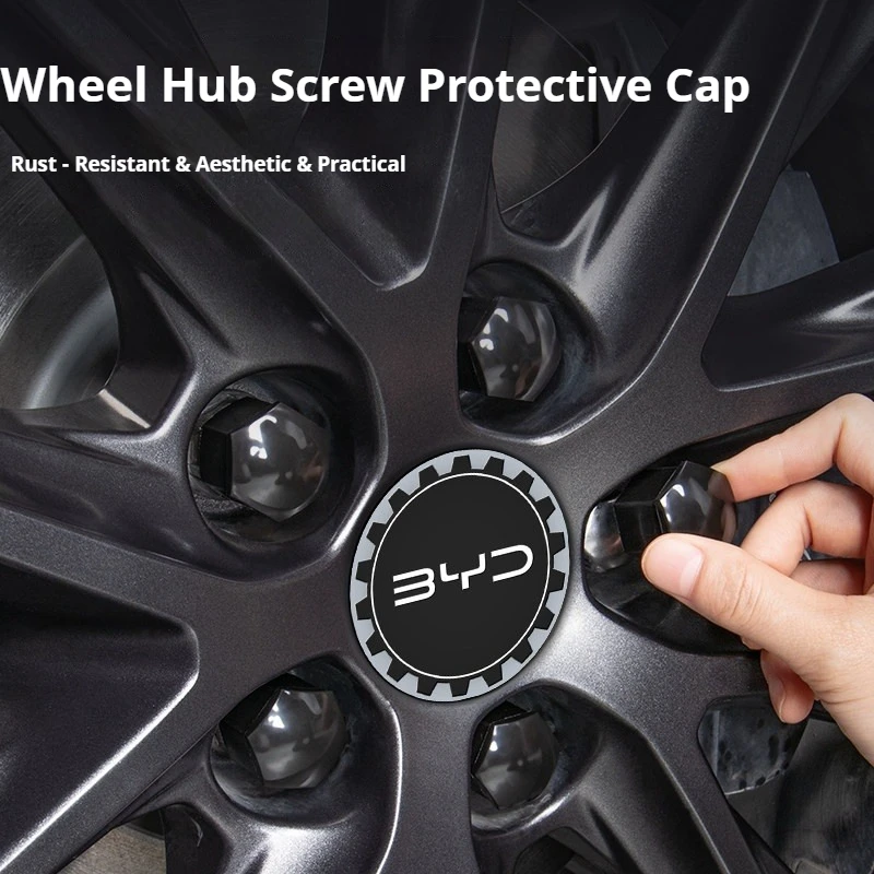 Car Wheel Hub Screw Cap for BYD Dolphin Mini/Surf  Sealion 5 6 7 8 Seal 5 6 7 ATTO3 ATTO2 ATTO1 King Hub Screw Protective Cover
