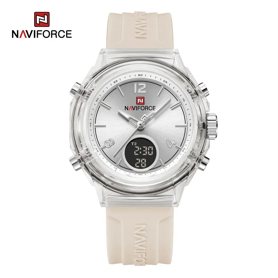 

NAVIFORCE NF7109 Лучший бренд женские часы для спорта на открытом воздухе водонепроницаемые кварцевые резиновые цифровые часы с двойным дисплеем времени