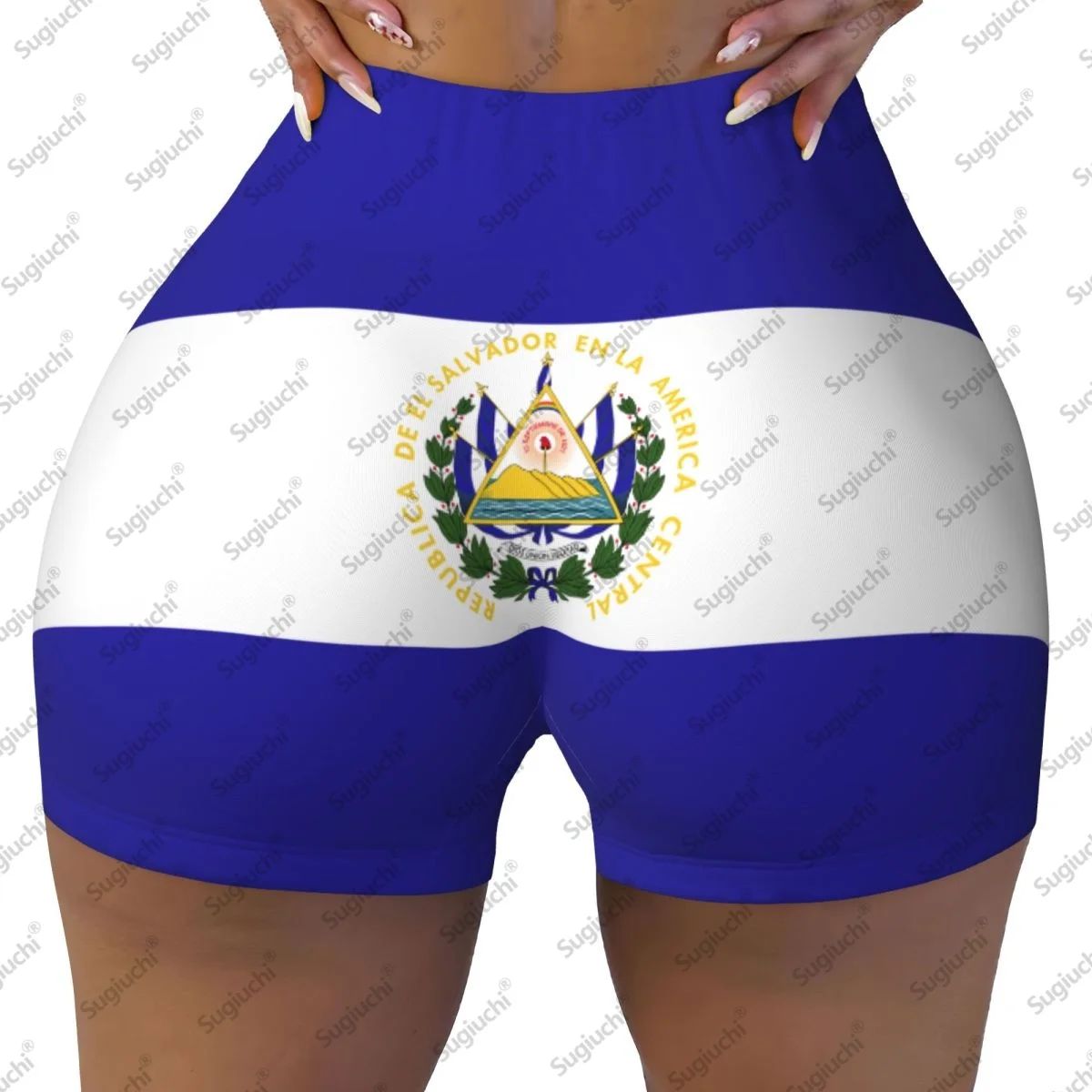 

2026 шорты для йоги с флагом Сальвада для женщин, шорты для тренировок, подтягивающие ягодицы, с высокой талией, шорты для бега в тренажерном зале