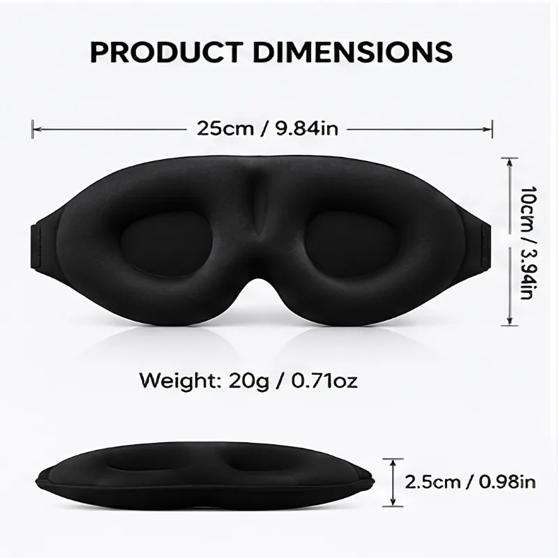 2pcs 3D full blackout sleep mask, Yoga Rest Sleep 3D Stereo Eye Mask No Nose Wing Style Travel Sleep Eye Mask