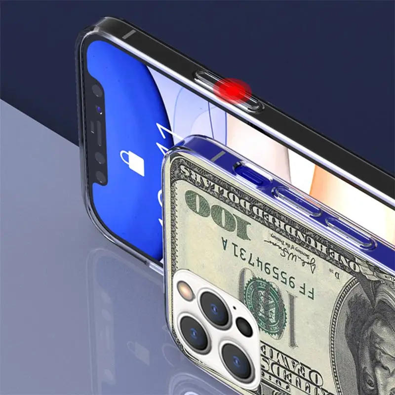 Funda para billetes de dólar y dinero en efectivo, funda para teléfono para Apple iphone 16 15 14 13 12 Mini 11 Pro Max X XS XR 7 Plus 8 + SE 2020 Trend Fun