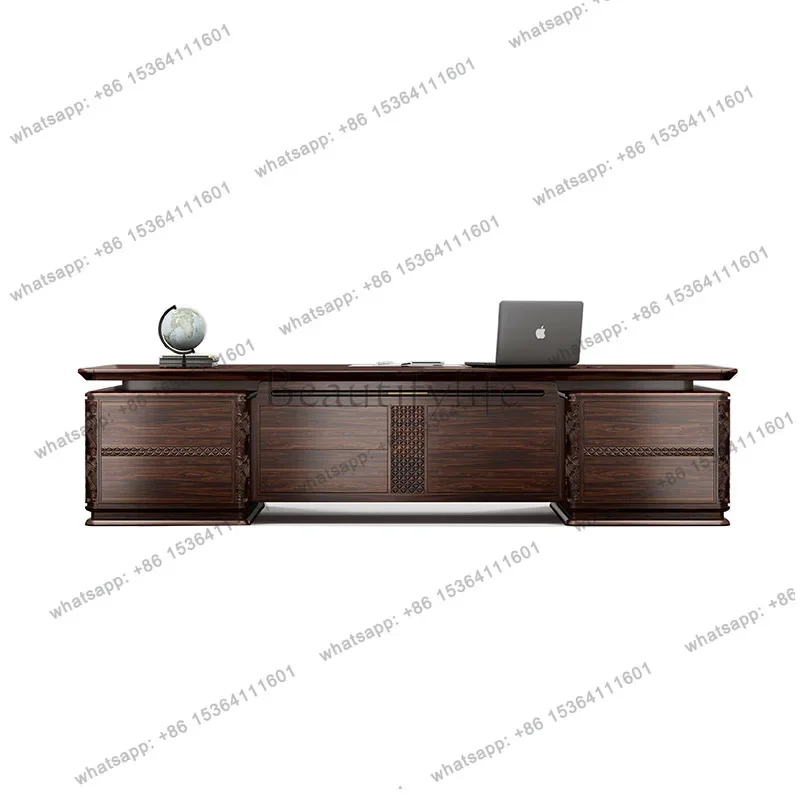 

D25Desk New Chinese retro style ebony President's office big desk
