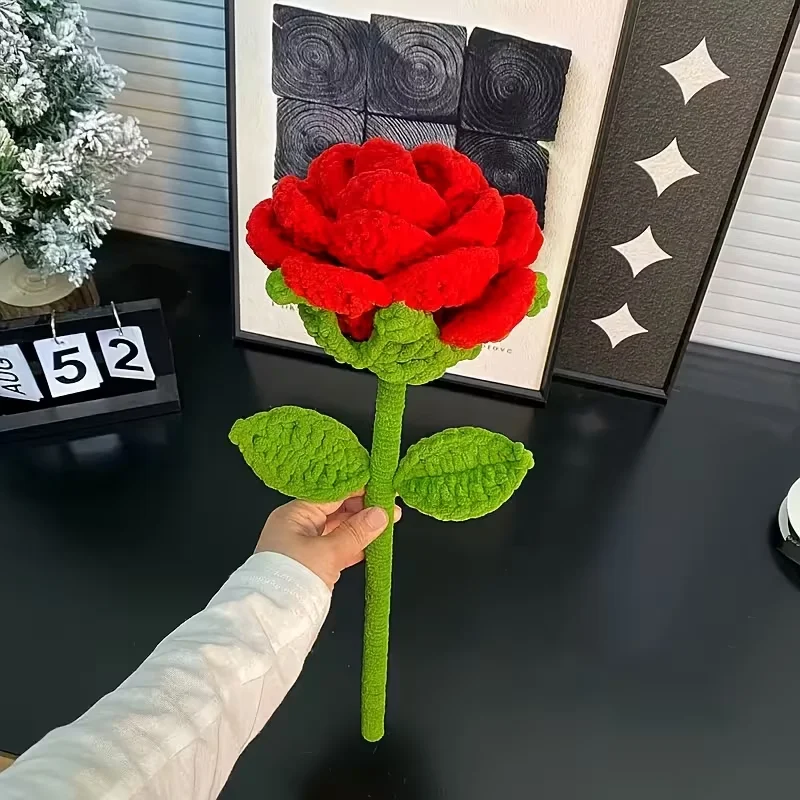 Handgefertigte Große Sonnenblumen- und Nelkensträuße, Realistische Rote Rosen, Valentinstag-Hochzeit, Muttertagsdekoration – Detail 6