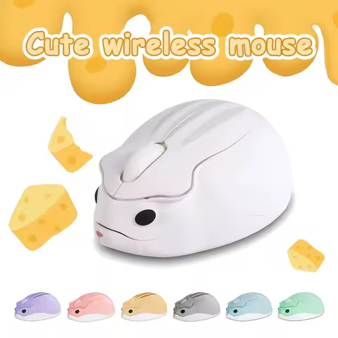 New Cute 2.4G Wireless Mouse Ergonomic Optical USB Mice Kawaii Cartoon Hamster Mouse For PC Laptop Tablet Computer Kids Gift