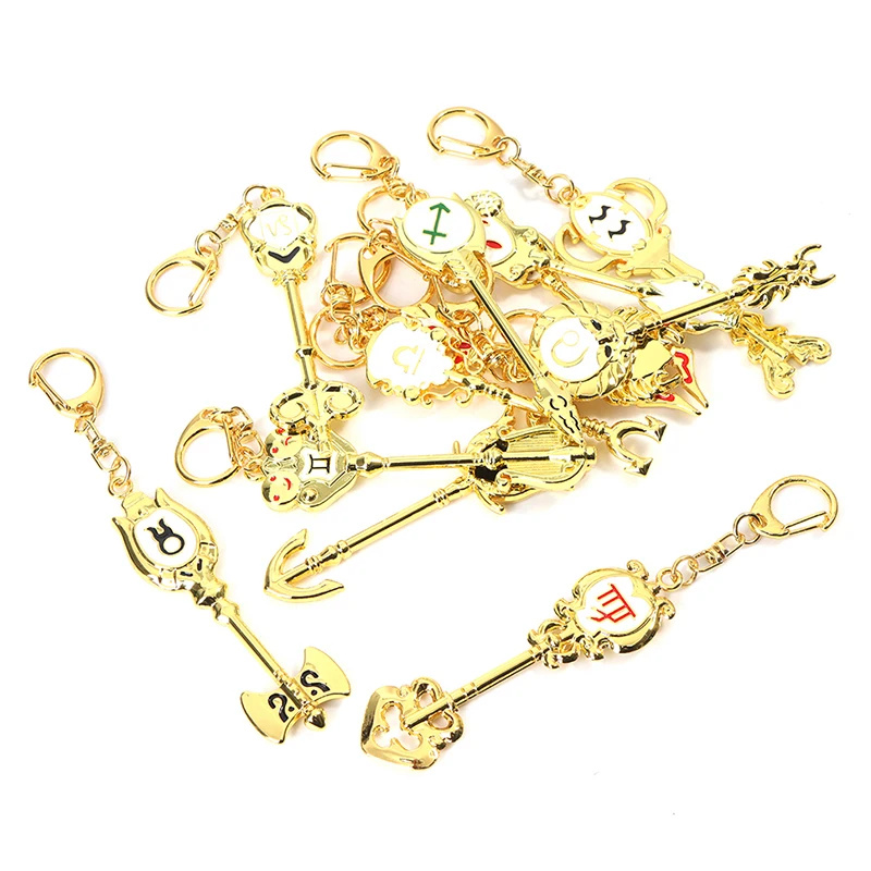 Cartoon Anime Fairy Tail Zodiac Star Summons Key Twelve Constellation Keychain