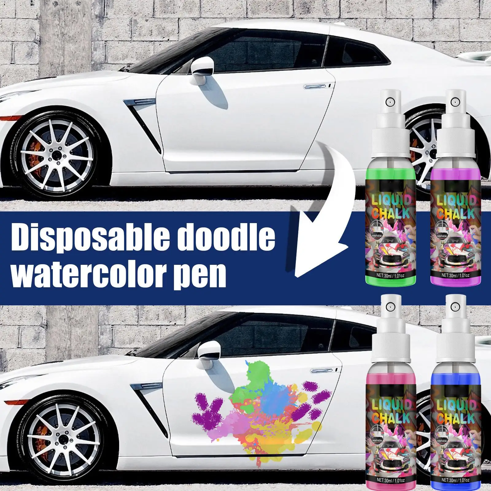 Graffiti Chalk Spray Paint Painting Washable Metal Concrete Street Art Mural