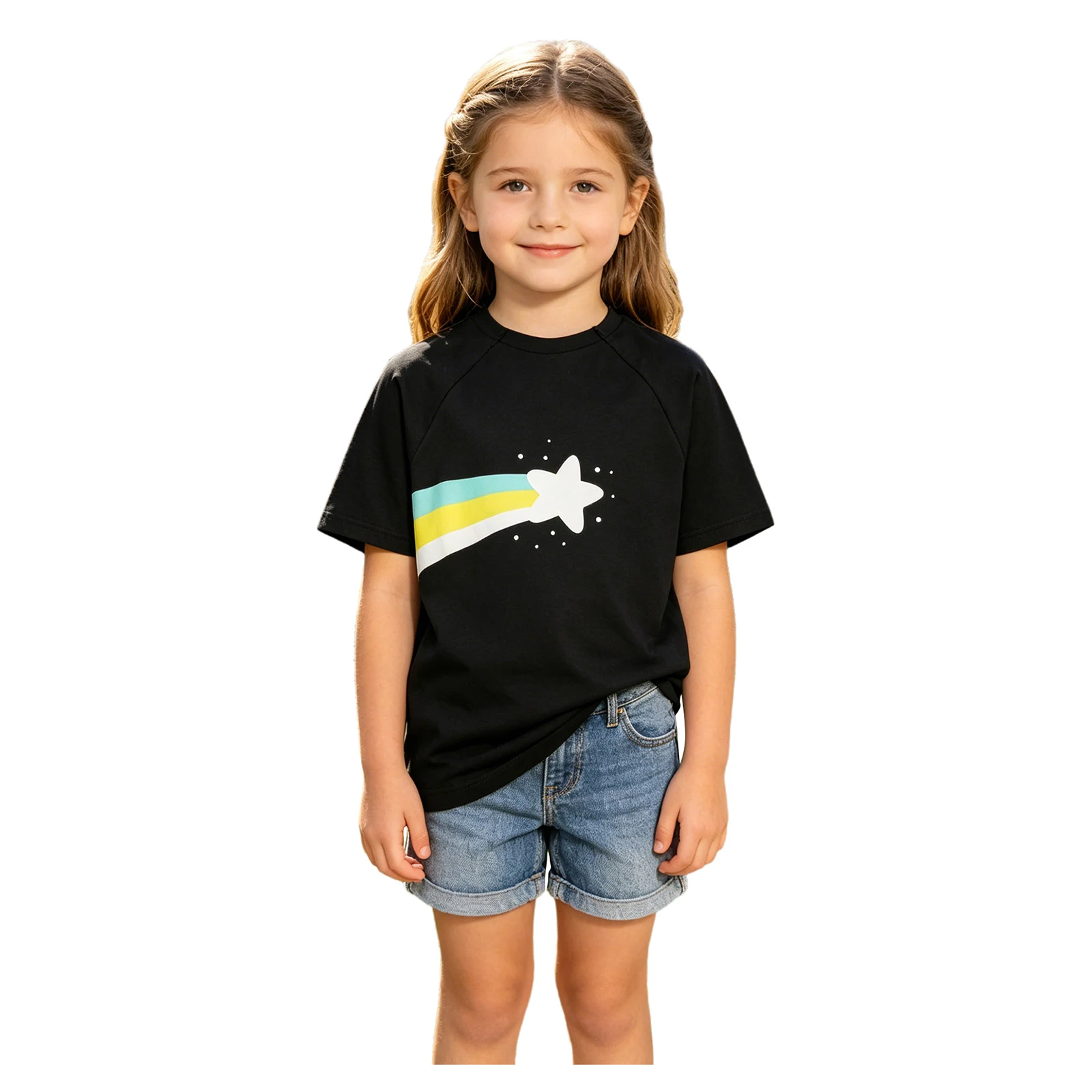 Kids Boys Girls Short Sleeve Adaptive Clothing Rainbow Print Chest Port Access Chemo T-shirt with Zippers Special Needs T-Shirts