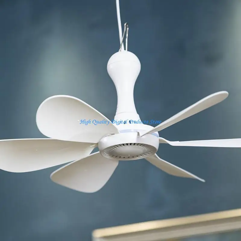 U2JE USB 5V 3 Speed Portable Ceiling Fan Outdoor Camping Fan Tent Ventilator Electric