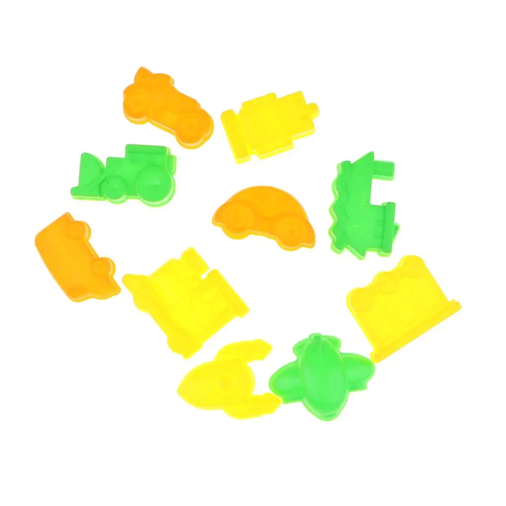 10Pcs Mini Colorful Sea - Land - Air Vehicle Sand Molds Beach