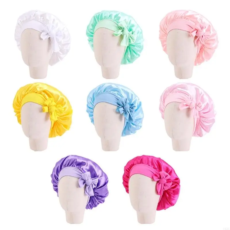 C63C Baby Tie Hair Hat Infants Sleep Hat Newborns Shower Hat Comfortable Wearing Hat