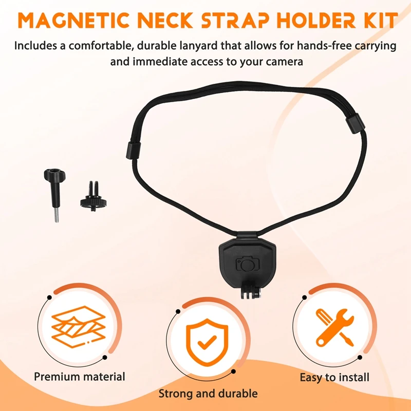 Магнитный держатель шейного ремня для крепления экшн-камеры Gopro, Insta360, DJI с ремешком