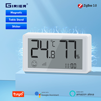 GIRIER Tuya ZigBee Smart Temperature Humidity Sensor Indoor Thermometer Hygrometer Battery-Powered Works with Alexa Hey Google