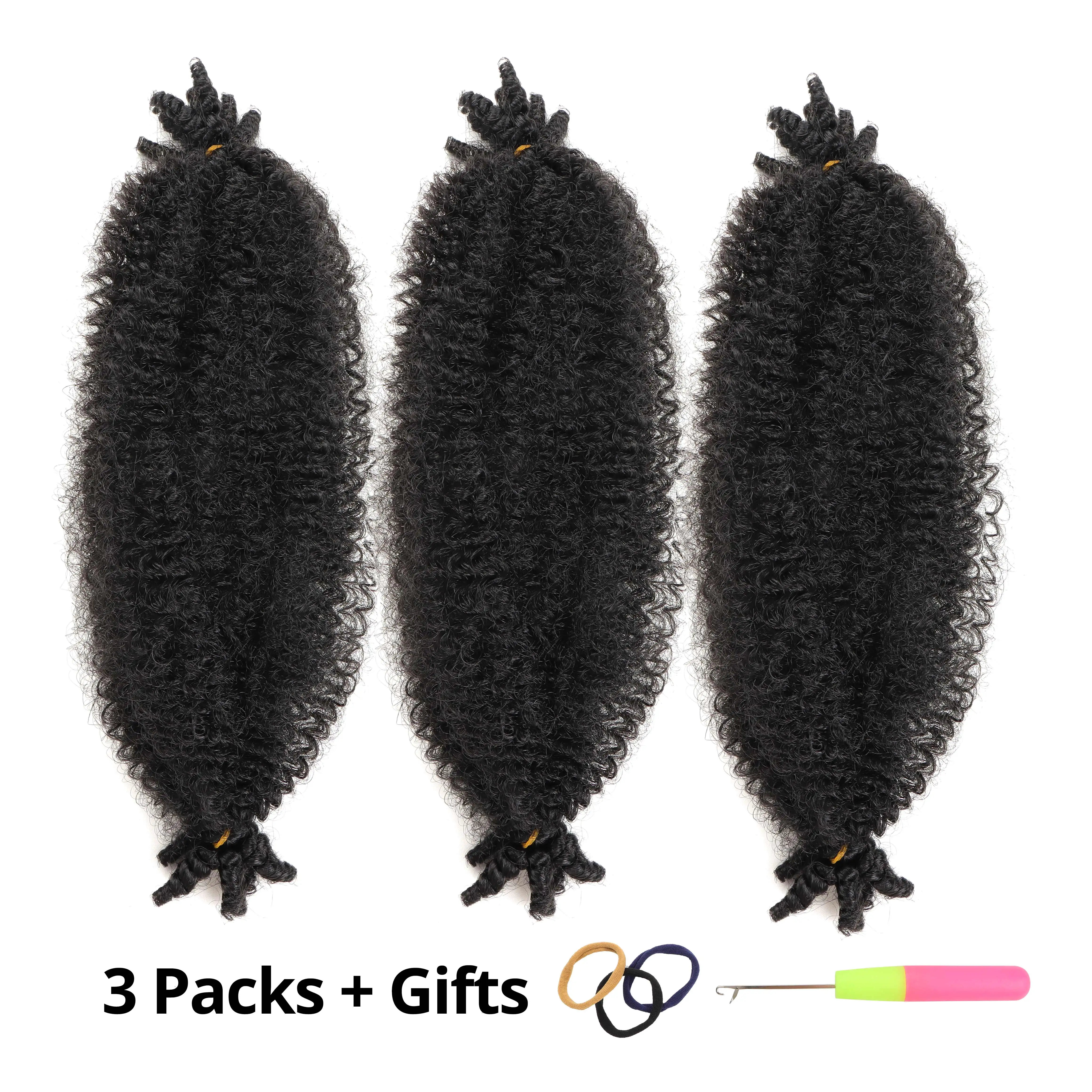 AHVAST afro kinky curly spring twist 3packs/set 16 inch synthetic crochet braids hair marley twist braiding kinky twist hair