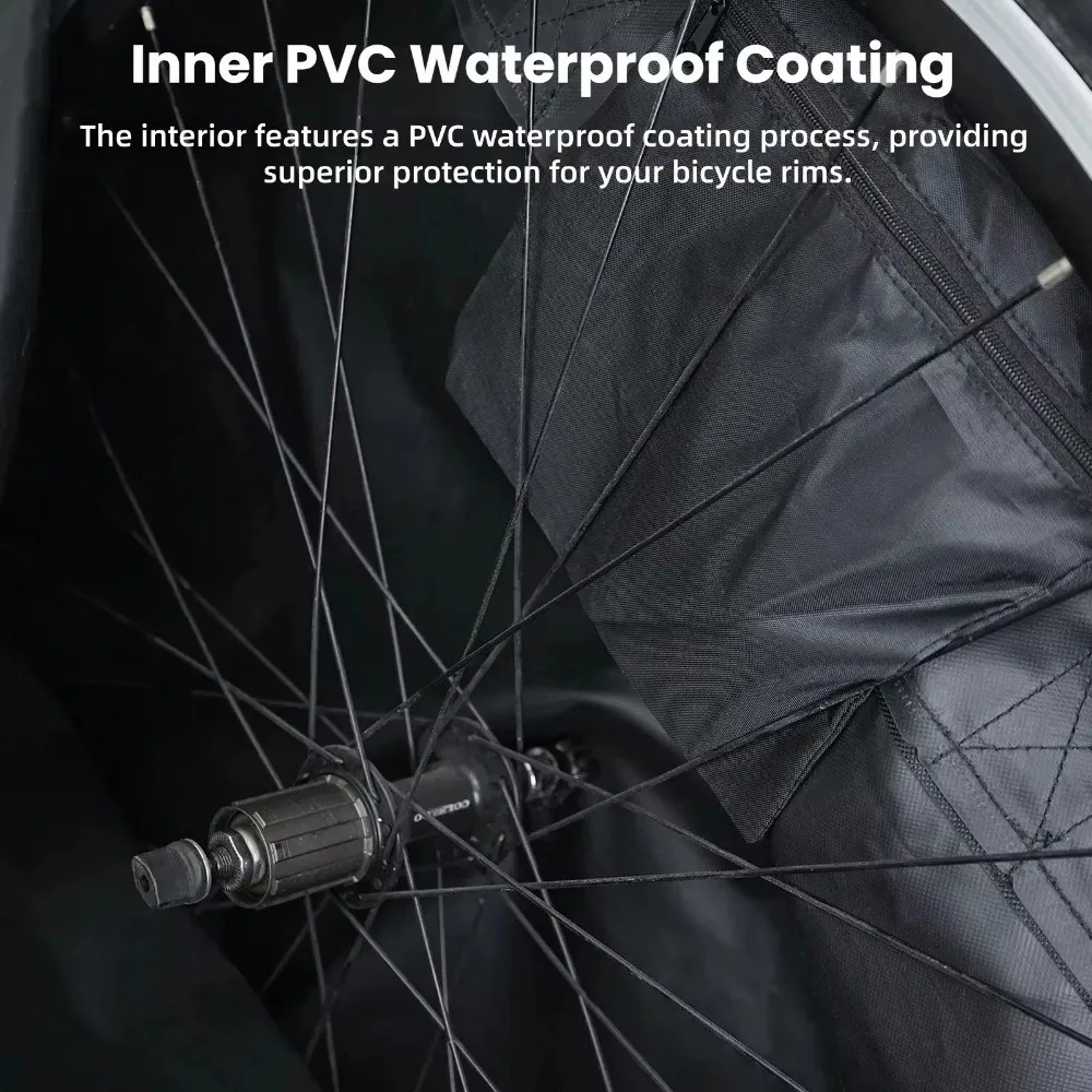 Outdoor Bicycle Tire Storage Bag Black Sports Wheel Carry Bag Cover Nylon Rainproof Wheel Bag Suitable for 26/27.5/29 Inch