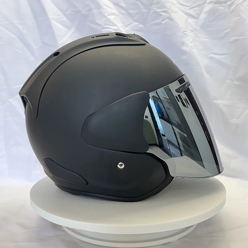 VZ-RAM Hochwertiger ABS Classic 3/4 Open-Face-Helm, für Harley-Motorräder und Cruiser-Motorräder, schwarz