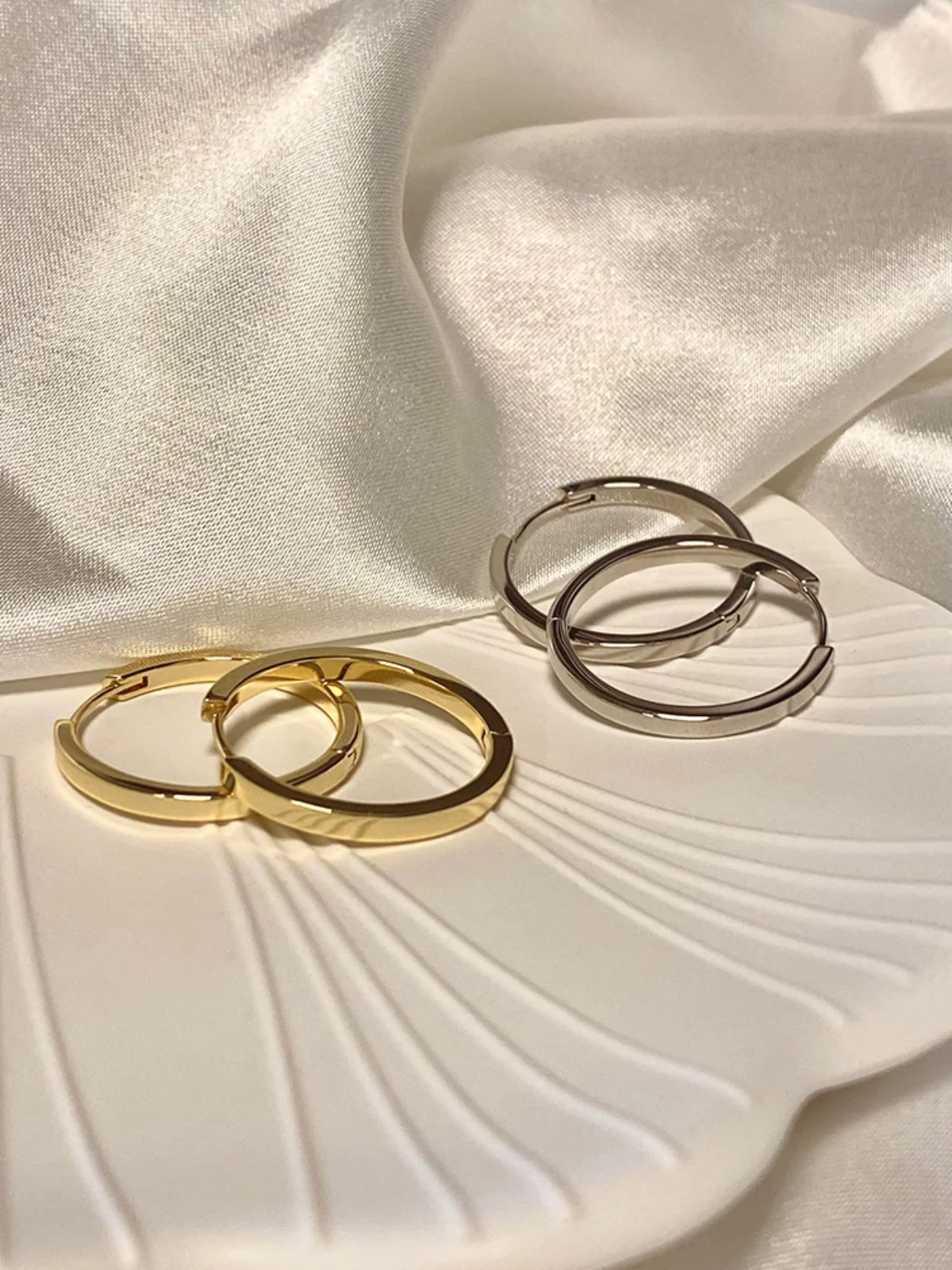 S925 فضة هندسية كريستال جولة هوب أقراط للنساء والفتيات لطيف دائرة حزب مجوهرات الإكسسوار #2