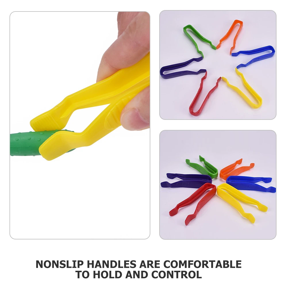 

6pcs Tweezers Kids Educational Toys Beads Lab Craft DIY Tools Nonslip Jewelry Making Tools Handle Jewelry Accessories