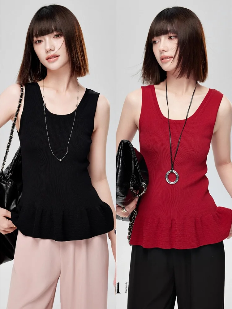 

Ayemorrey "Heat Song Angola" Slimming Versatile Design 3D Hem Svel Knitted Vest Commute Sle Bal Nylon Fabric