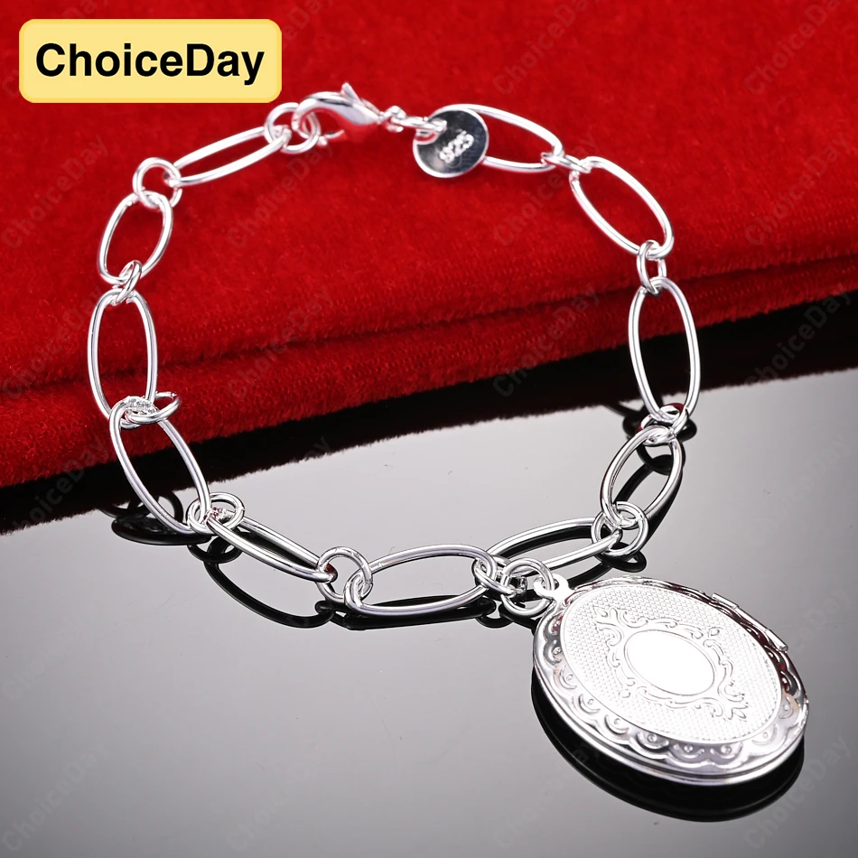 

ChoiceDay 8 дюймов стерлингового серебра 925 пробы 20 см нежный браслет в овальной оправе женские модные аксессуары подарок на вечеринку