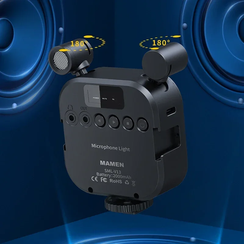 مجموعة تسجيل فيديو الهاتف الذكي - ميكروفون مراقبة وإضاءة LED للتسجيل المباشر على YouTube