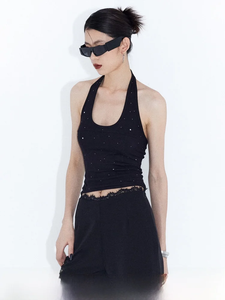 

Женский летний топ Ourhour Bla U-Ne Slim Fit с оригинальным дизайном, подплечниками и вырезом на шее