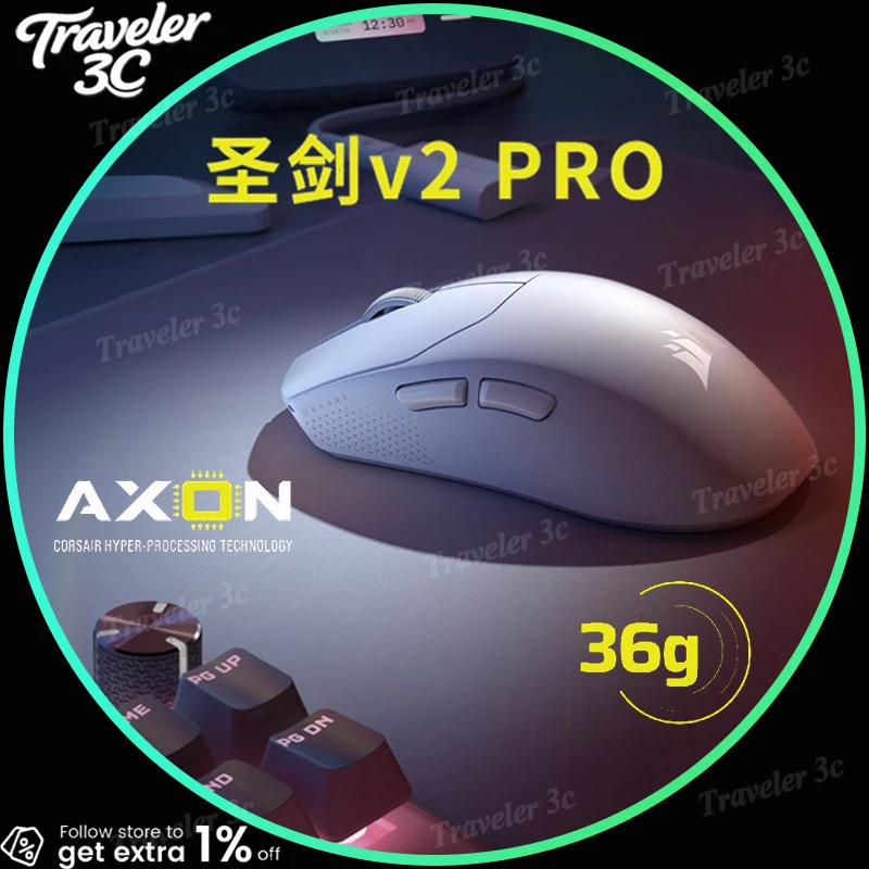 NEW Corsair SABRE V2 PRO Wireless Gaming Mouse 36g Ultralight 8000Hz Polling Rate White Professional Ergonomic For PC Gamers