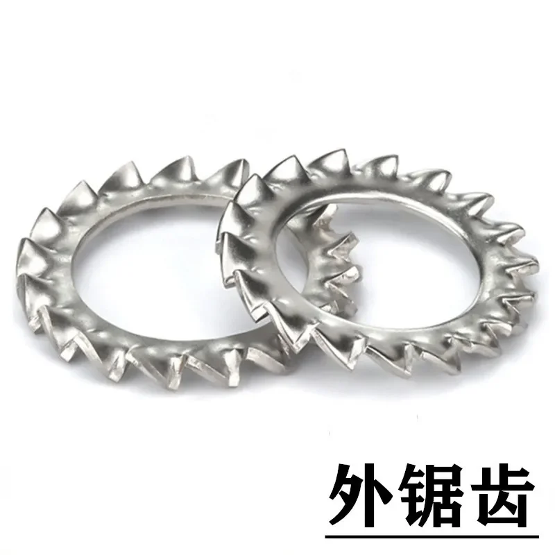 4 Types 304 Stainless Steel M2 M2.5 M3 M4 M5 M6 M8 M10 M12 M16 Internal and External Toointethed Serrated Lock Washer Gasket