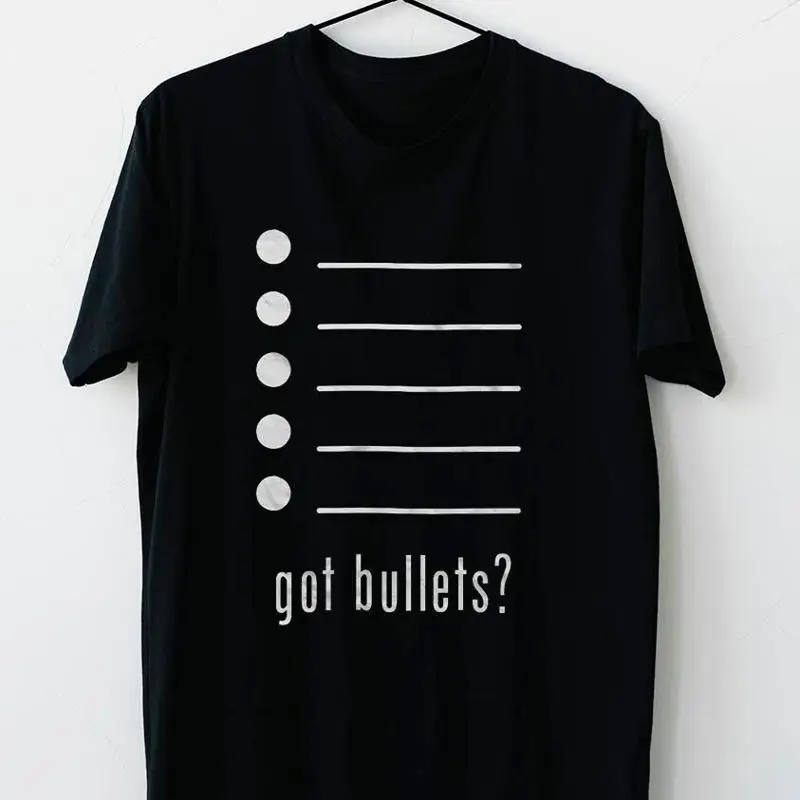 

Забавная офисная футболка с юмором и сарказмом Bullets Bullet Points