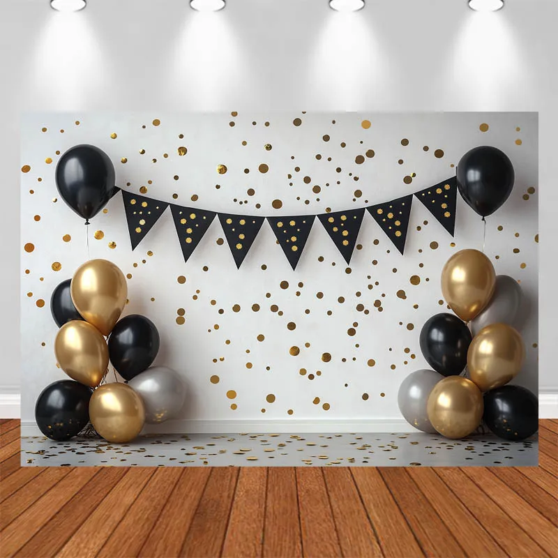 

LS Birthday Photography Background Balloon Banner Decorations Adult Kids Portrait Photo Studio Backdrop