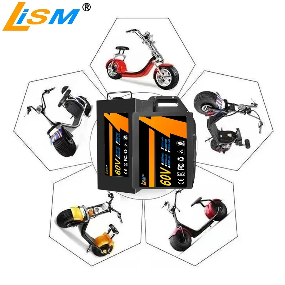 For Harley two wheel foldable Citycoco Lithium Battery 60V 20Ah 30Ah50Ah500W- 2400W Electric motorcycle Waterproof Free charger