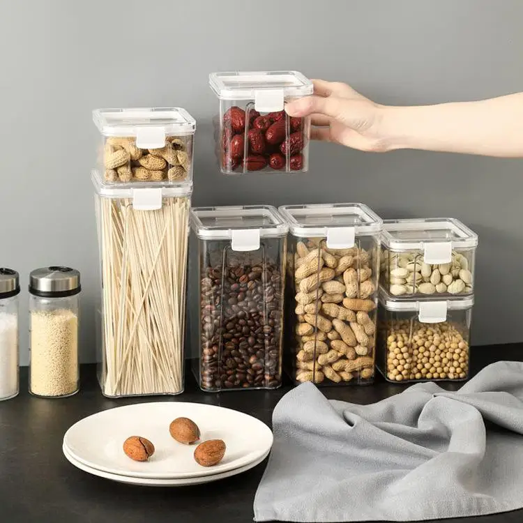 kitchen-storage-box-spice-plastic-sealed-container-square-food-jar-home-moisture-proof-flavor-preserver-container-decorative
