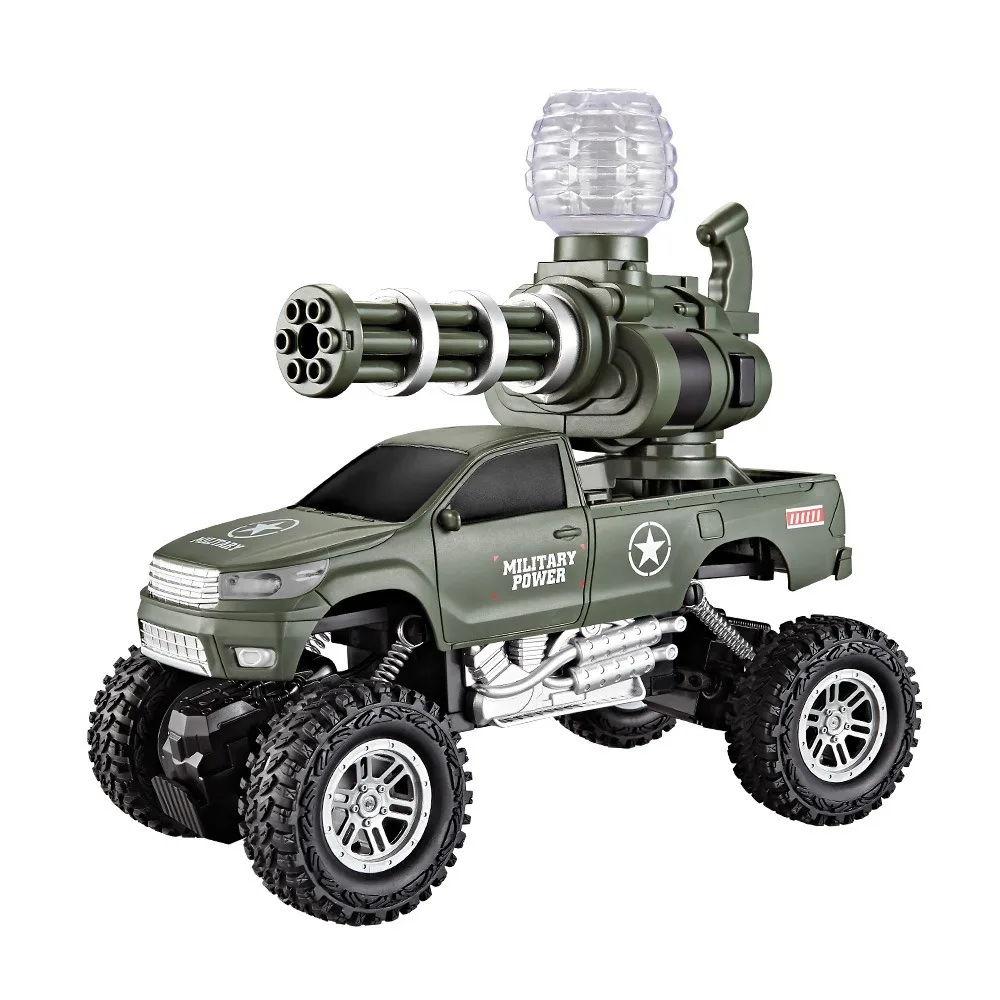 

RC truck shoot bullet smoking rc tank spray fog off road remote control car with led electronic Military Model toy usb charge