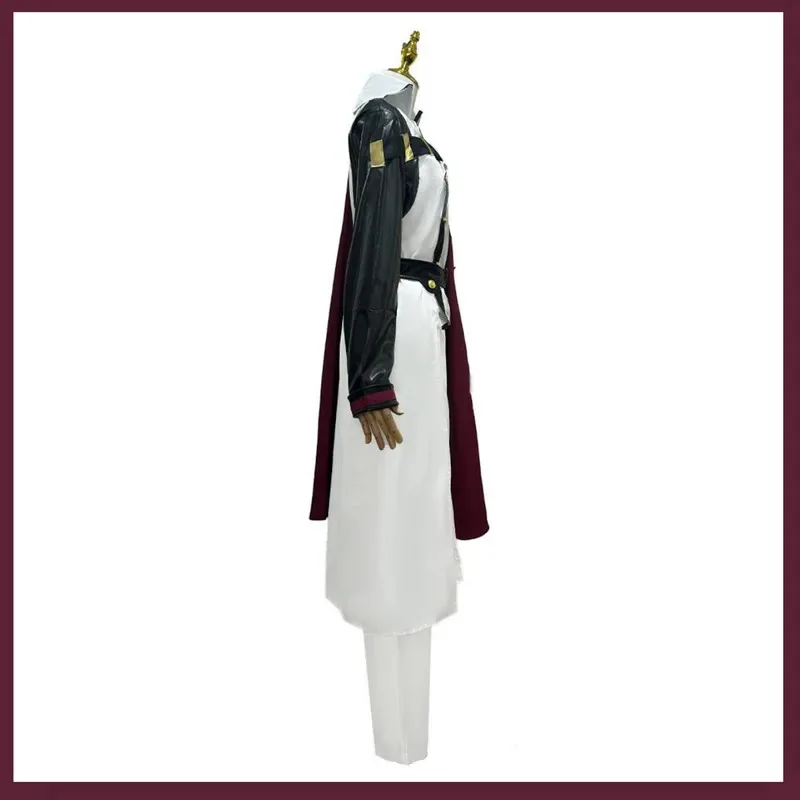 Anime Seraph of The End Crowley Eusford Cosplay Costume Red Cloak Military Uniform Full Set Wig Man Halloween Christmas Suit 5ft