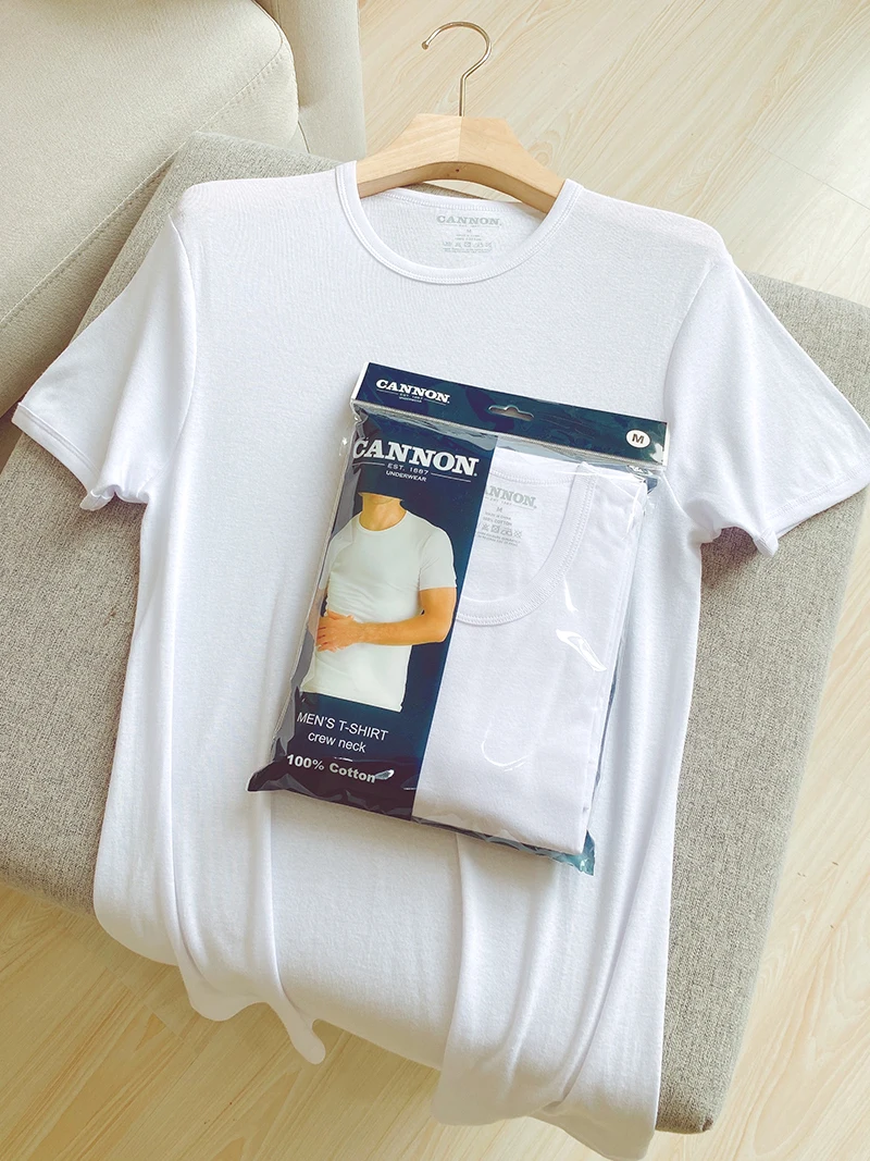 2 Pieces Basic Pure Cotton Tight-Fitting Short-Sleeved Underwear T-Shirt Men Thin Elastic Close-Fitting Bottoming