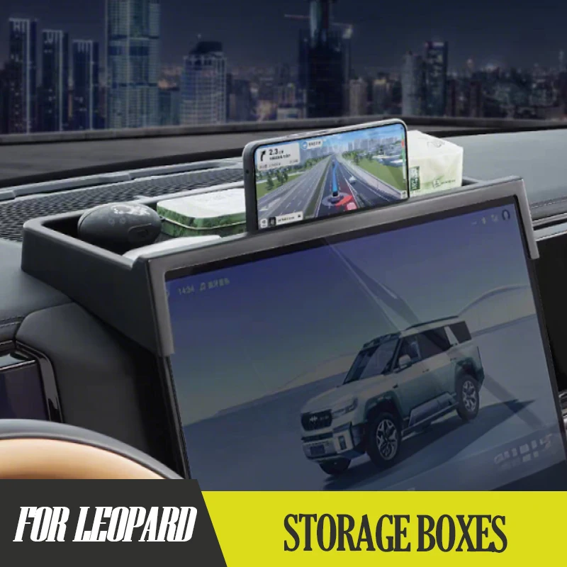 

For Formula Leopard 8 Behind Screen Storage Box Car Navigation Phone Holder Center Console Organizer Interior Modification