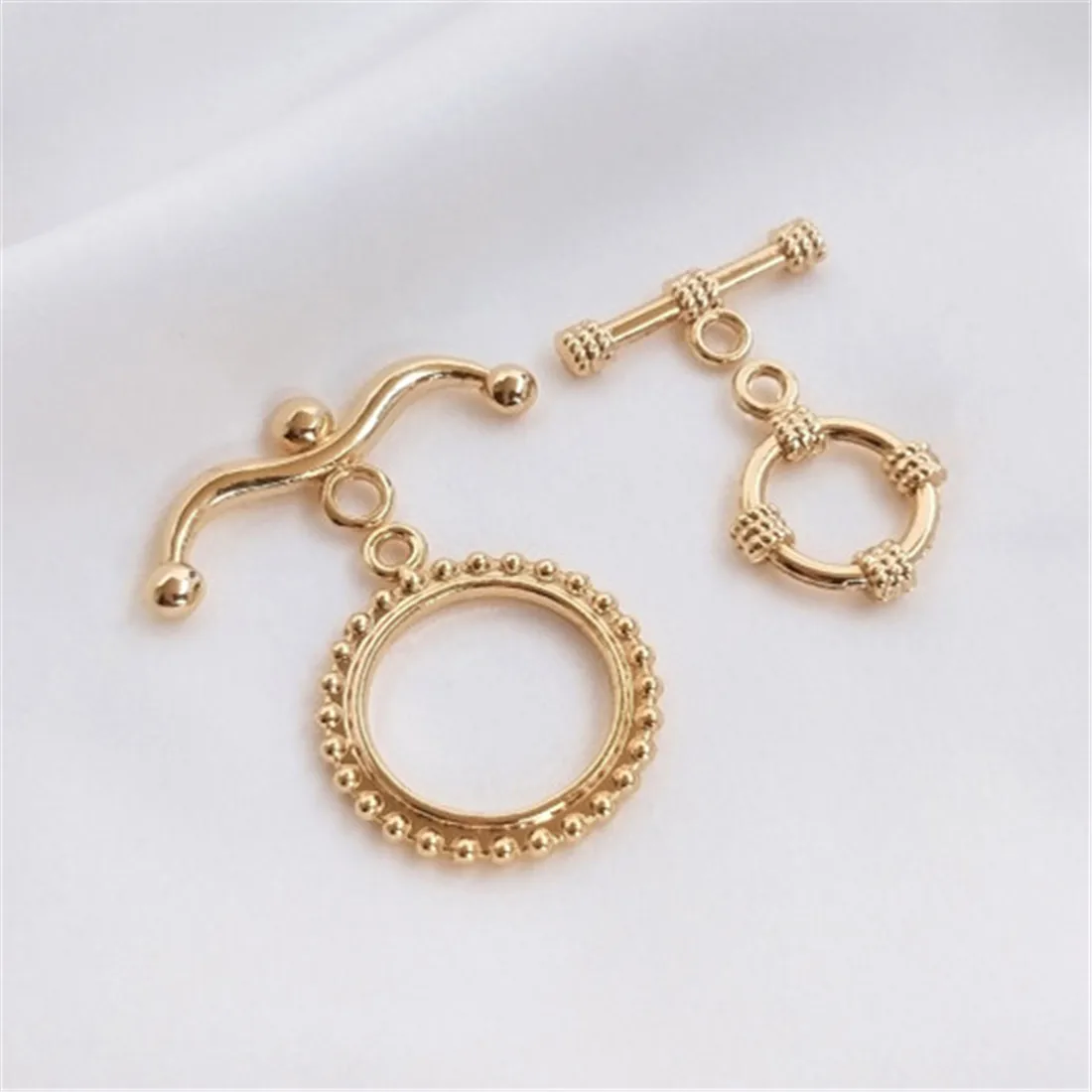 

14k Gold Color Accessories OT Buckle Bracelet Necklace Buckle Pearl Chain Connection Buckle DIY Handmade Jewelry Materials B857