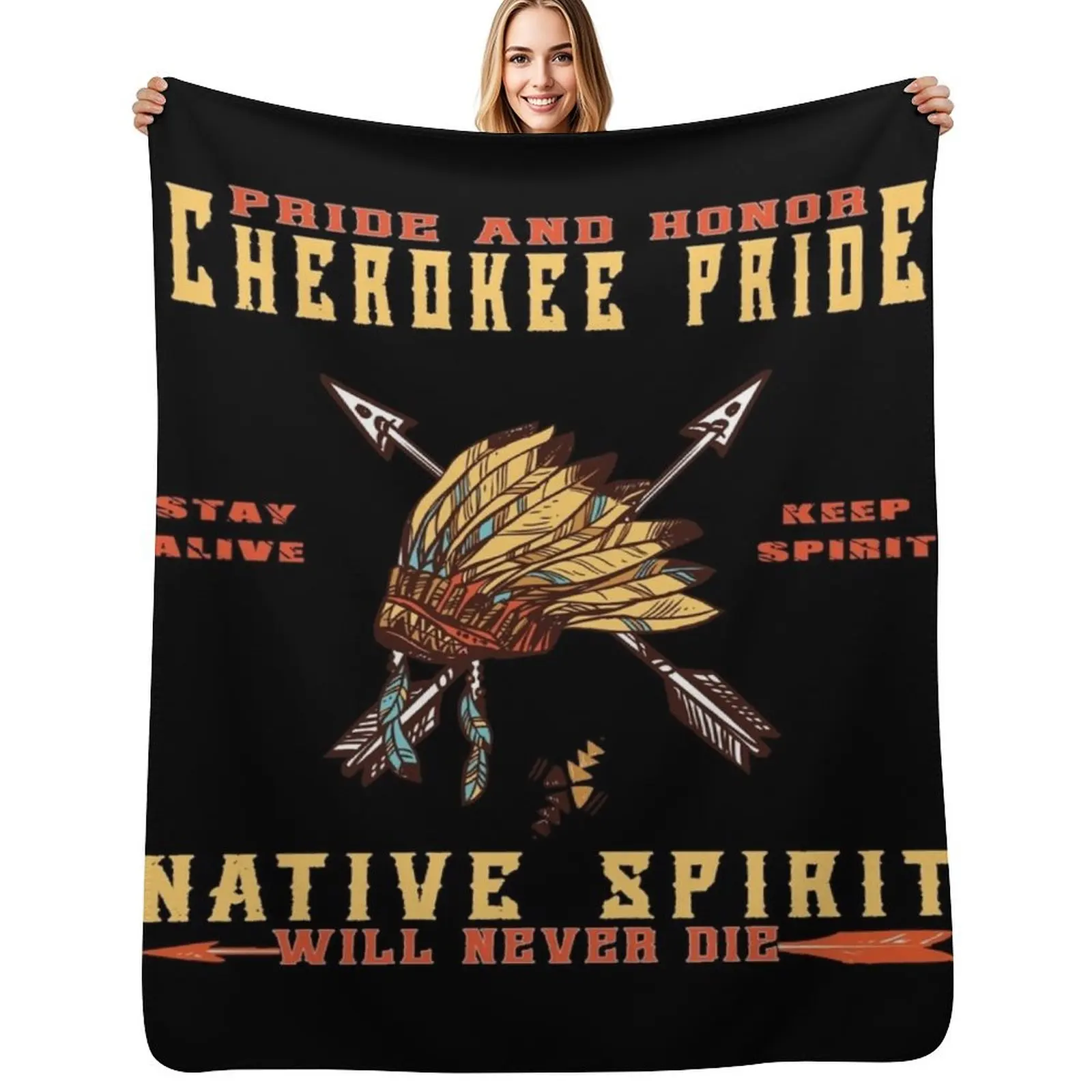 

cherokee pride native spirit Throw Blanket heavy to sleep wednesday Thermal For Baby Blankets