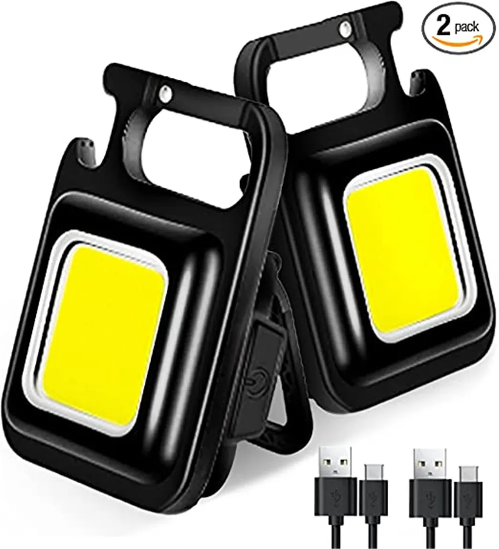 Multifunctional Portable Lamp Mini COB LED Flashlight Keychain Light USB Charging Emergency Lights Outdoor Work Camping