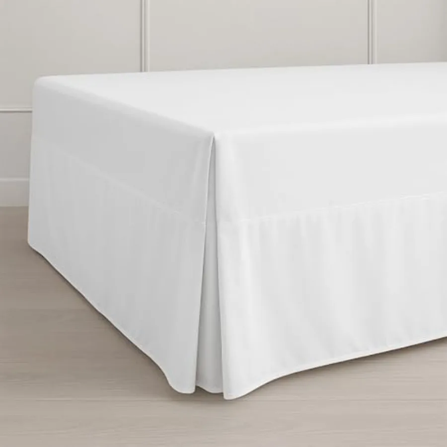 

Юбка для кровати King Size, плиссированная, с заглублением 10 дюймов, с разрезами по углам, из микрофибры, не мнется, легко устанавливается на основание кровати или каркас.