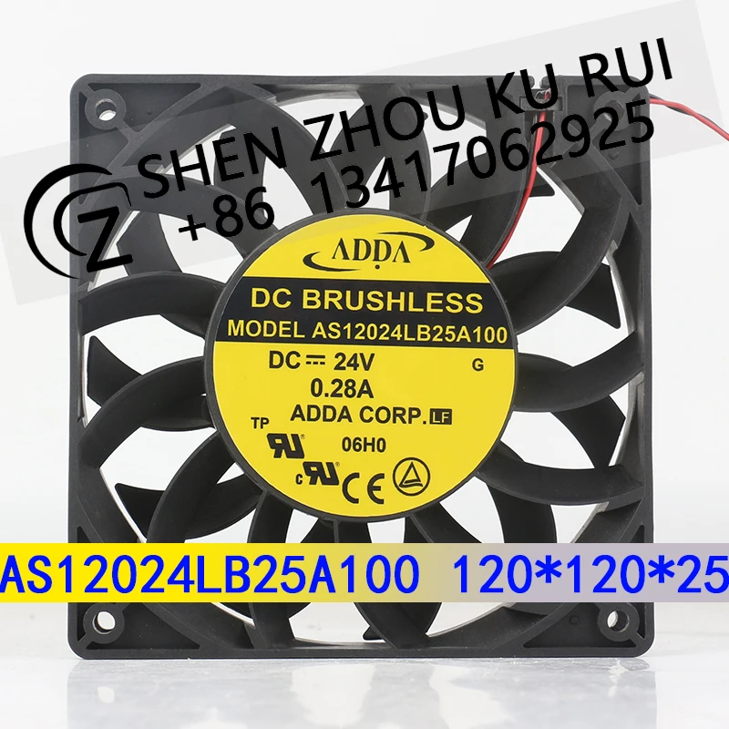 

Инвертор ADDA с осевым потоком 24 В 0,28 А 12025 120X120X25 мм 12 см двухпроводной низкоскоростной шарик AS12024LB25A100 охлаждающий вентилятор